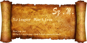 Szinger Martina névjegykártya